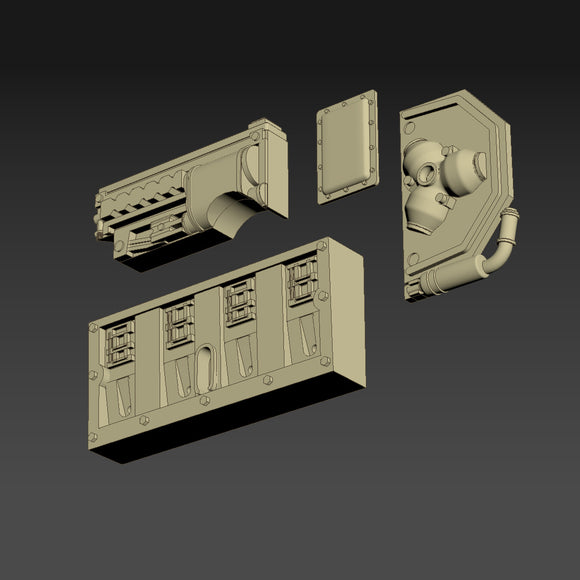 Greeblie Set for Studio Scale Y-Wing - Back Section - Port Parts