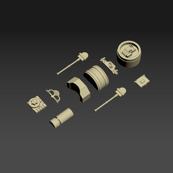 Greeblie Set for Studio Scale Y-Wing - Back Section - Top Parts