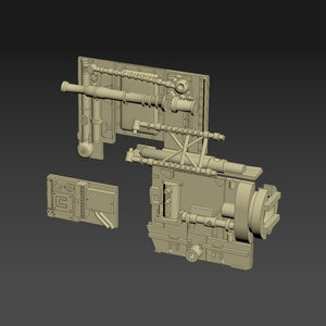 Greeblie Set for Studio Scale Y-Wing - Middle Section - Port Parts